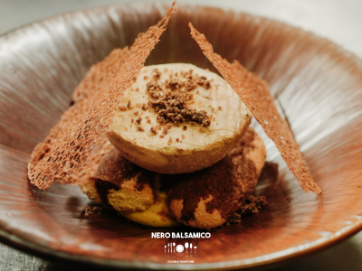 Tiramisu parfait with coffee coral