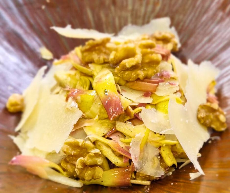 Artichoke, walnut, and Parmigiano Reggiano salad, a bite of freshness!