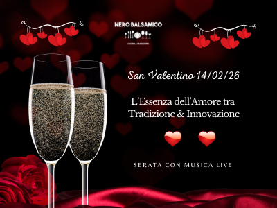 Valentine's Day 2026 Menu in Modena: Romantic Dinner at Nero Balsamico Restaurant with Live Music